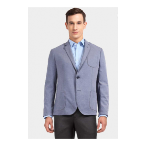Solid Single Breasted Casual Men Blazer  (Grey)